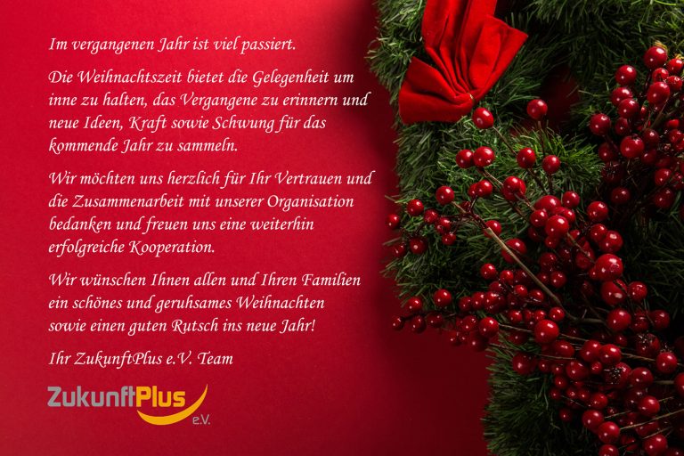 Weihnachtsgrüße - ZukunftPlus